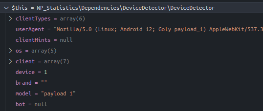 Debug tab giá trị của model