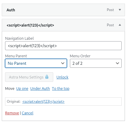 Display in the admin UI
