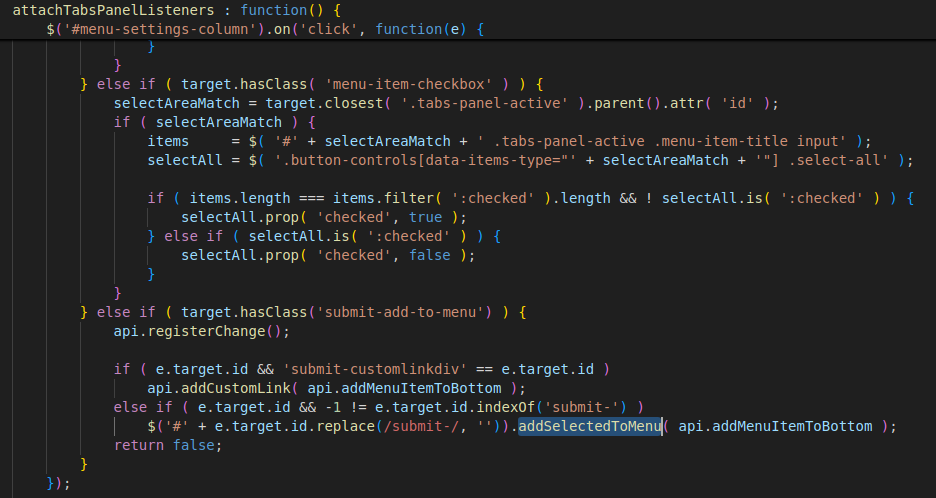Appending the item to the end of the menu list