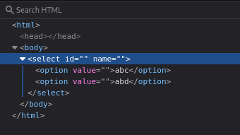 Inspect: rendering option with inline elements