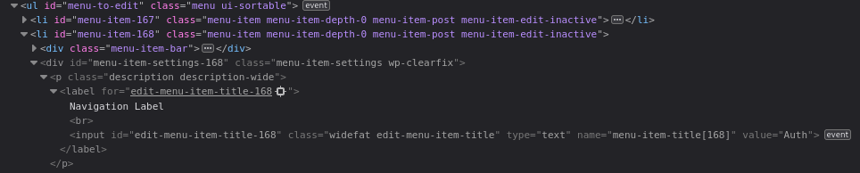 Inspecting code in the browser