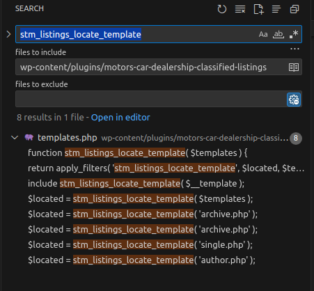 No filter registered for stm_listings_locate_template