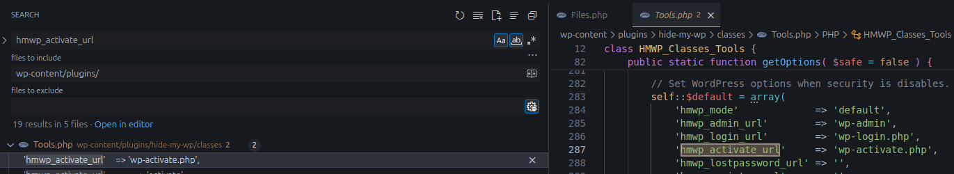 Return value of HMWP_Classes_Tools::getDefault( 'hmwp_activate_url' )